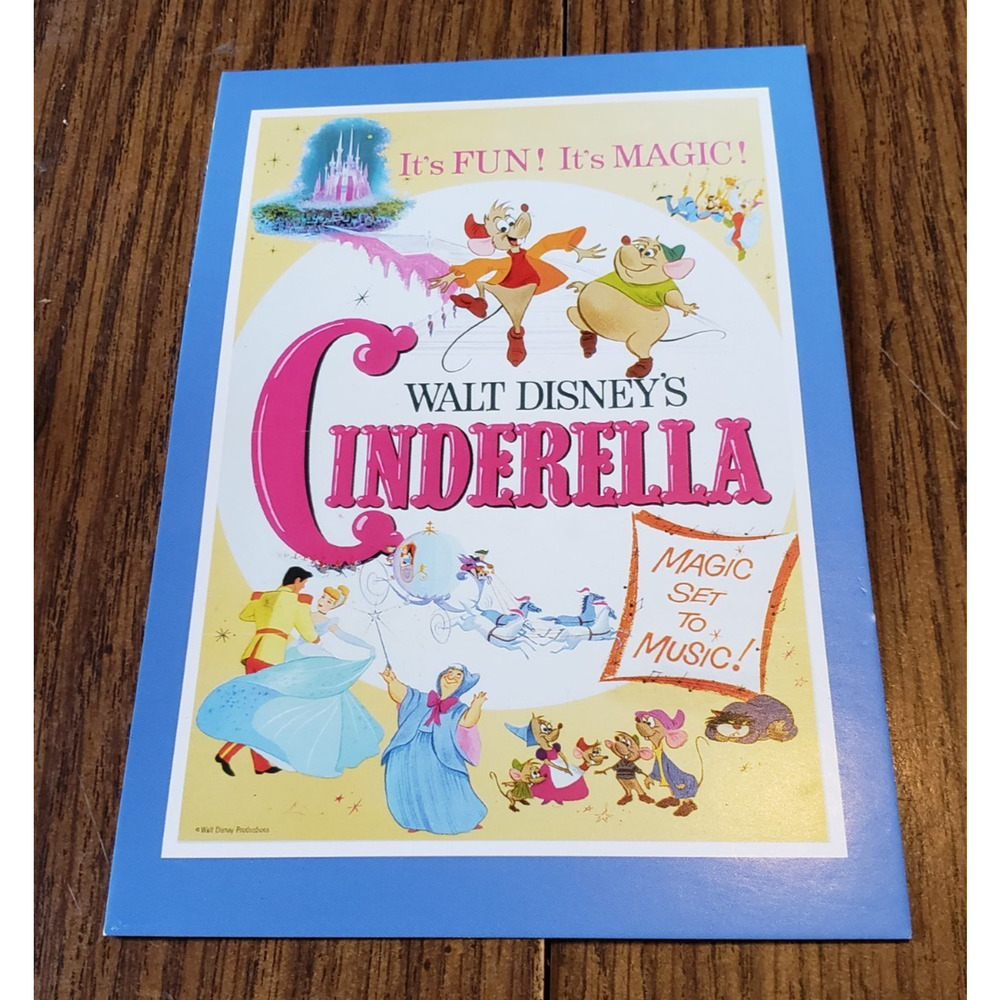 Cinderella Postcard Art of Disney Movie Poster Castle Princess Prince Charming
